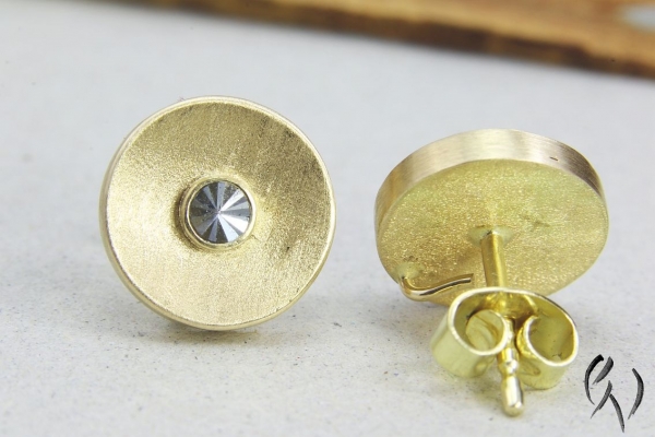 Ohrstecker Chumani, Gold 750/- mit grauen Turmalinen