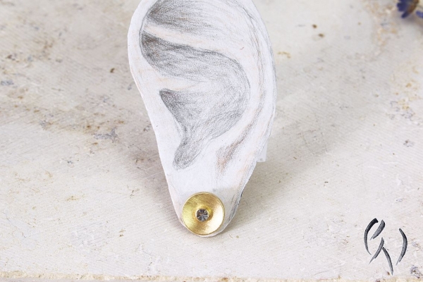 Ohrstecker Chumani, Gold 750/- mit grauen Turmalinen