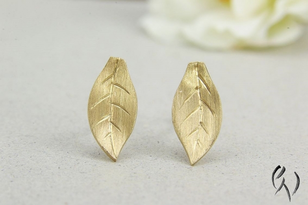 Ohrstecker Herbstblatt Roségold