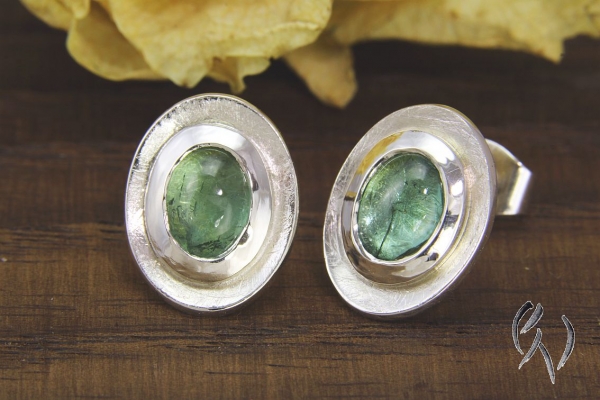 Ohrstecker Jamela, Silber 925/- mit hellgrünem Turmalin