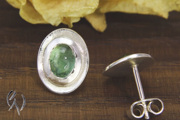 Ohrstecker Jamela, Silber 925/- mit hellgrünem Turmalin