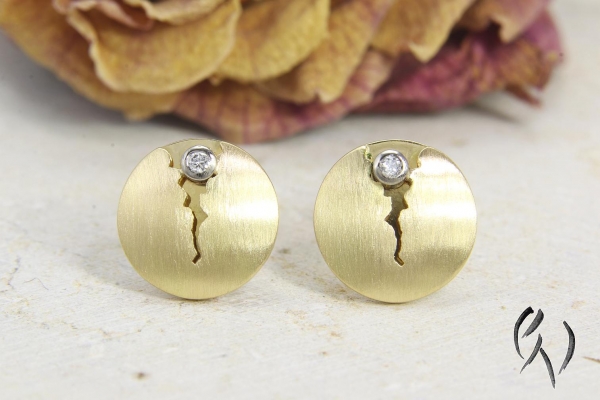 Ohrstecker Kya, Gold 750/- mit Brillant