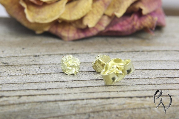 Ohrstecker Zerknitterte Winzlinge, Gold 585/-