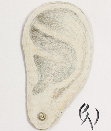 Ohrstecker Zerknitterte Winzlinge, Weissgold 585/-