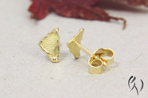 Ohrstecker Zayb, Gold 750/-, mattgekratzt