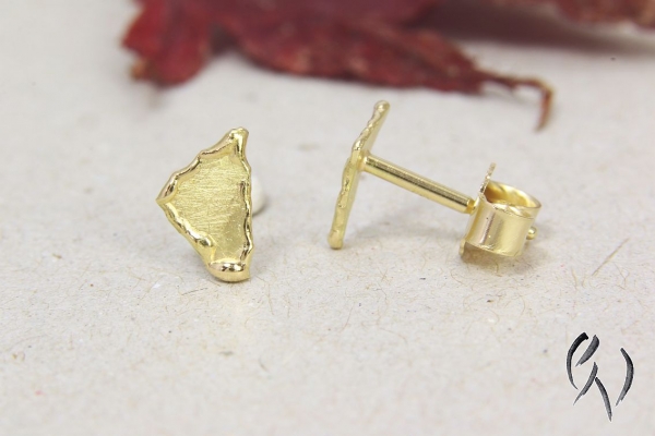 Ohrstecker Zayb, Gold 750/-, mattgekratzt