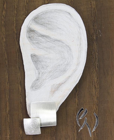 Ohrstecker großes Doppelquadrat, Silber 925/-