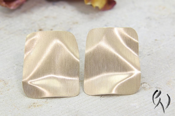 Ohrstecker Rosegold, geknittert