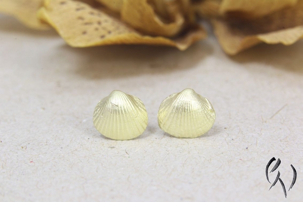 Ohrstecker Gold, kleine Muschel