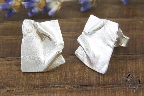 Ohrstecker Värmdö, Silber 925/-, kleines Rechteck