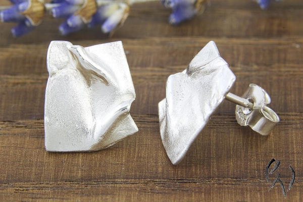 Ohrstecker Värmdö, Silber 925/-, kleines Rechteck