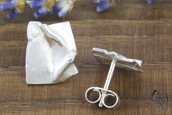 Ohrstecker Värmdö, Silber 925/-, kleines Rechteck