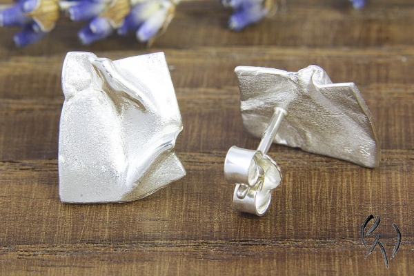 Ohrstecker Värmdö, Silber 925/-, kleines Rechteck