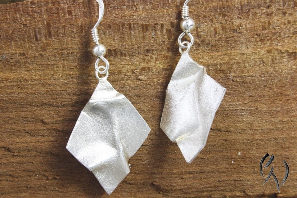 Ohrhänger Silber 925/-, Raute