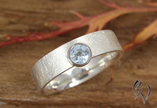 Ring Silber mit Aquamarin