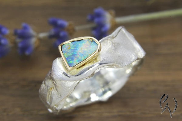 Ring Ingarö, Silber 925/- mit Opal