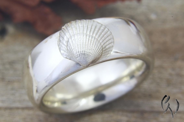 Ring Silber, Muschel
