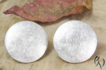 Ohrstecker Silber 925/-, großer Vollmond, mattgekratzt