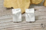 Ohrstecker Värmdö3, Silber 925/-, Rechteck mit Kreuz